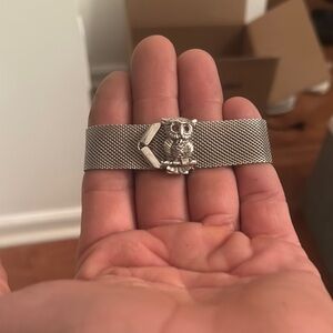 Sara Conventry, Silver tone Owl Mesh Bracelet